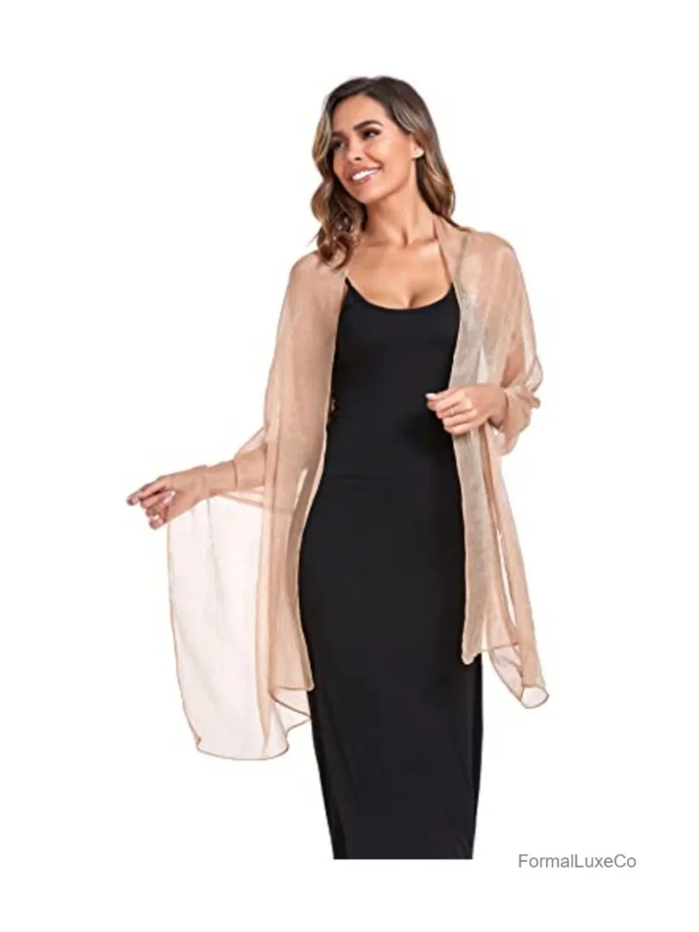 Silk Crepe Shawl Wrap Lightweight Sheer Scarf Evening Wedding Party